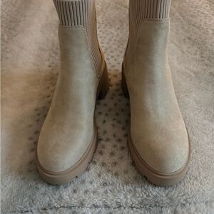 Steve Madden Beige Ankle Booties